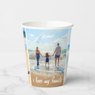 Gobelets En Papier Vos tasses en papier avec collage de photos de fam