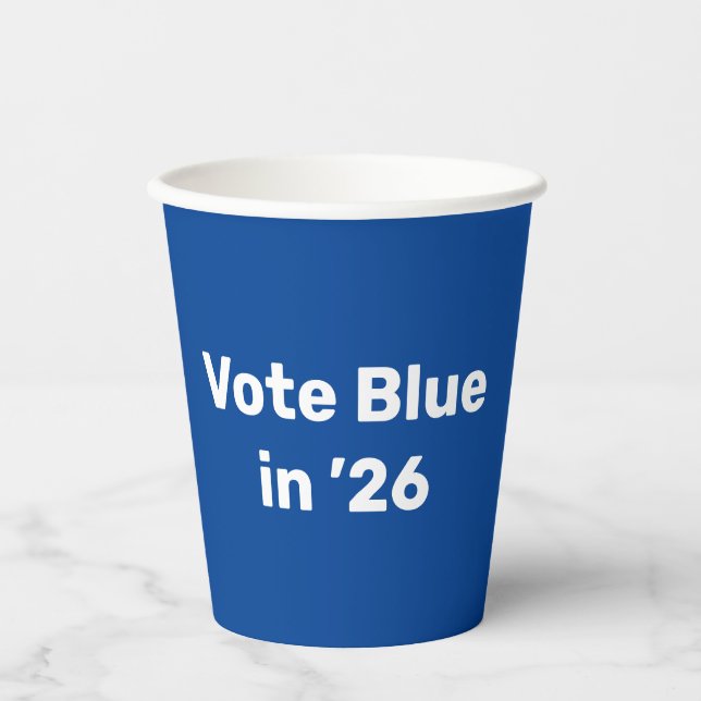 Gobelets En Papier Vote Blue en 2026 (Recto)