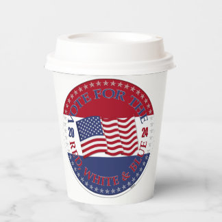 Gobelets En Papier Votez pour le drapeau américain rouge, blanc et bl
