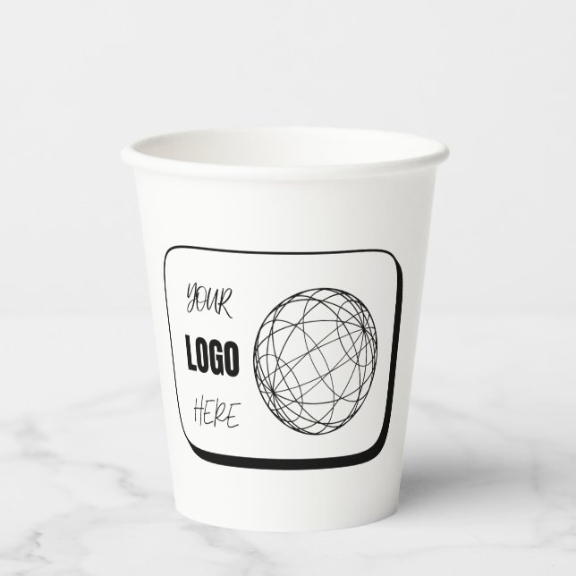 Gobelets En Papier Votre logo ici (Recto)