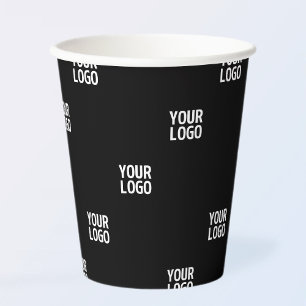 Gobelets En Papier Votre logo ou toute image Bandes diagonales