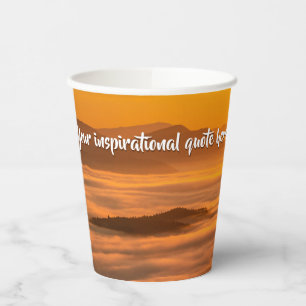 Gobelets En Papier Votre soleil de texte personnalisé au-dessus du pa