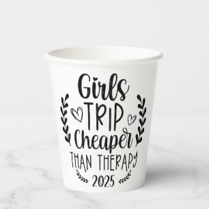 Gobelets En Papier Voyage des filles moins cher que la thérapie 2025