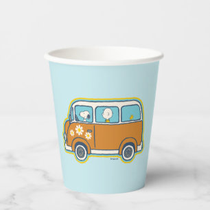 Gobelets En Papier Voyage sur route   Peanuts Road Trip Van