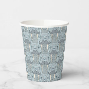 Gobelets En Papier Walrus Mustache Motif