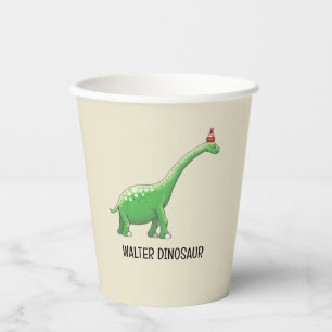 Gobelets en papier Walter le dinosaure