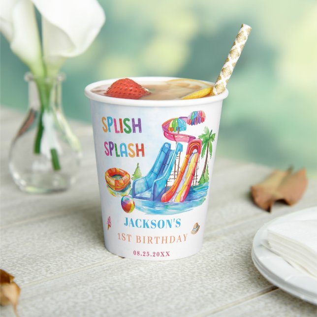 Gobelets En Papier Water Slide Splish Splash Birthday Party (Insitu)