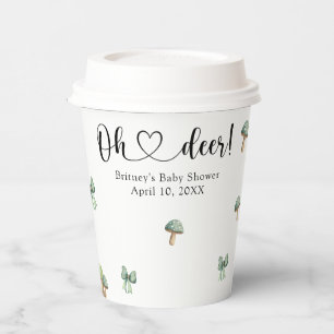 Gobelets En Papier Watercolor Baby shower de cerfs de bois