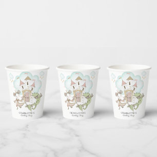 Gobelets En Papier Watercolor Castle Princess Dragon Girl'anniversair