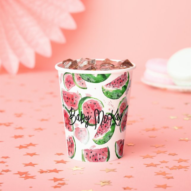 Gobelets En Papier Watermelon Baby Girl Douche (Insitu)