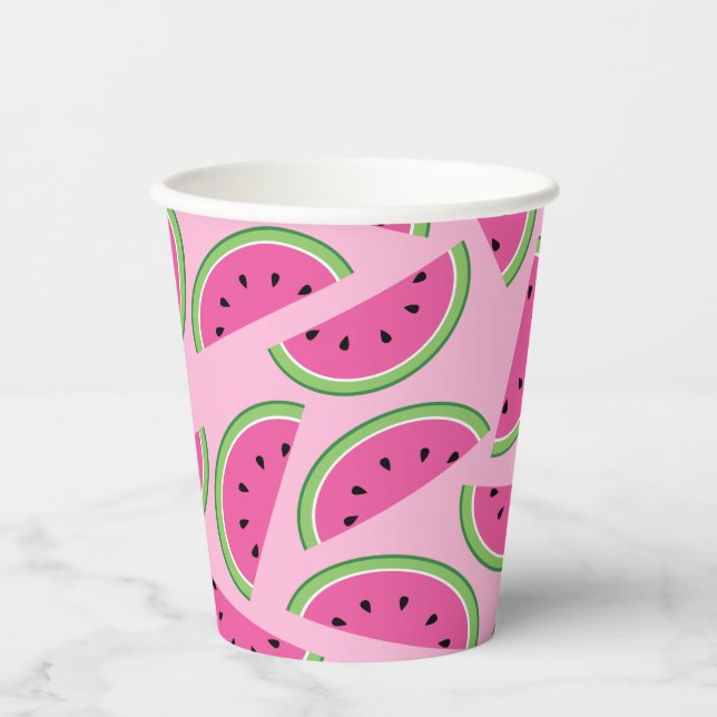 Gobelets En Papier Watermelon Cute Kids 1er anniversaire (Recto)