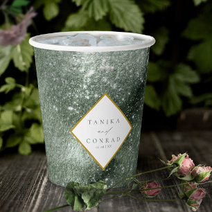 Gobelets En Papier Wedding Watercolor Names Sage ID954