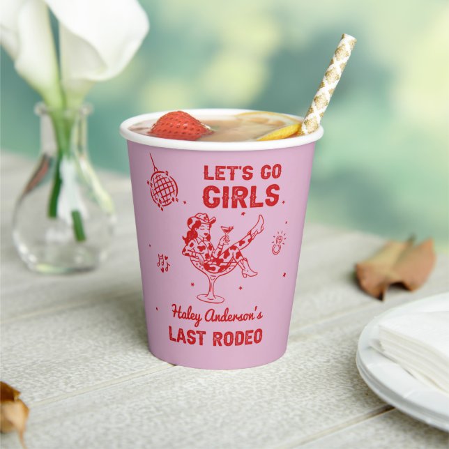 Gobelets En Papier Week-end de célibataire de rodéo de cow-girl disco (Insitu)