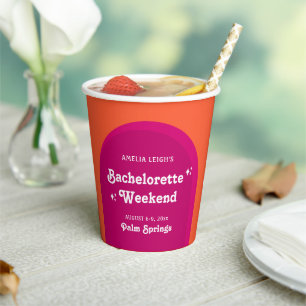 Gobelets En Papier Week-end d'enterrement de vie de jeune fille rétro