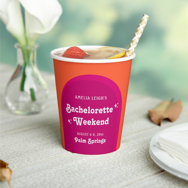 Gobelets En Papier Week-end d'enterrement de vie de jeune fille rétro (Insitu)