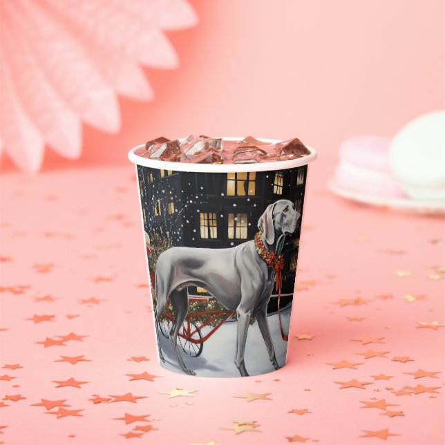 Gobelets En Papier Weimaraner Festin de Noël (Insitu)