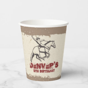 Gobelets En Papier Western Rodeo Cowboy fête d'anniversaire