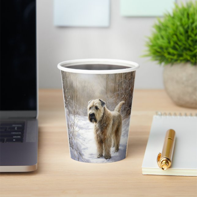 Gobelets En Papier Wheaten Terrier Laisser neiger Noël (Insitu)