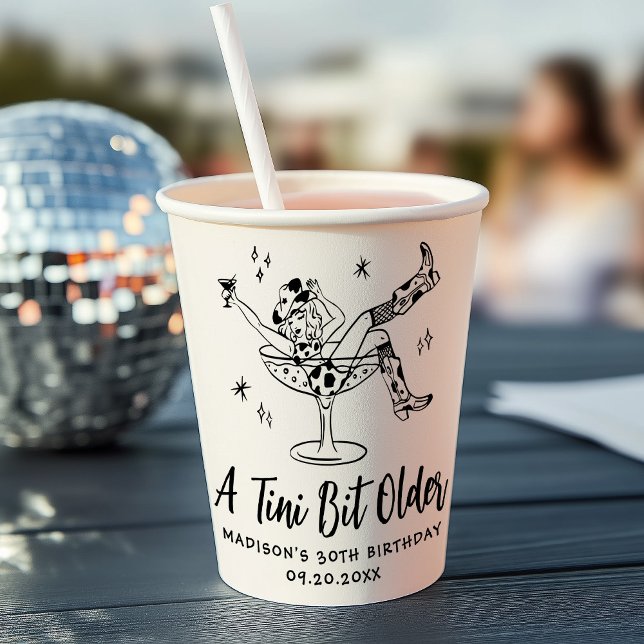 Gobelets En Papier Whimsical A Tini Bit Anniversaire Fête (Créateur téléchargé)