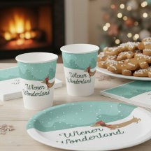 Wiener Wonderland Doxie Christmas Party tasses pap