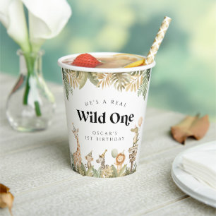 Gobelets En Papier Wild One First Birthday Paper Cup Safari Animaux