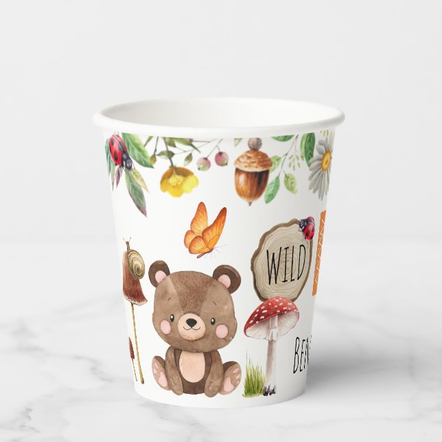 Gobelets En Papier Wild One Woodland 1er Anniversaire tasse de papier (Recto)
