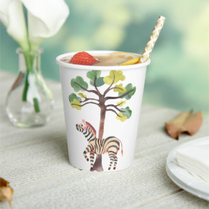 Gobelets En Papier Wild Safari Zoo Coupes de papier d'anniversaire
