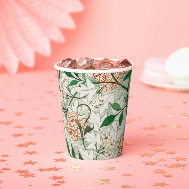 Gobelets En Papier William Morris Jardin Fleur de Jasmin Classique (Insitu)