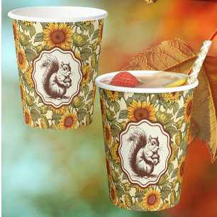 Gobelets En Papier William Morris L'automne laisse l'écureuil