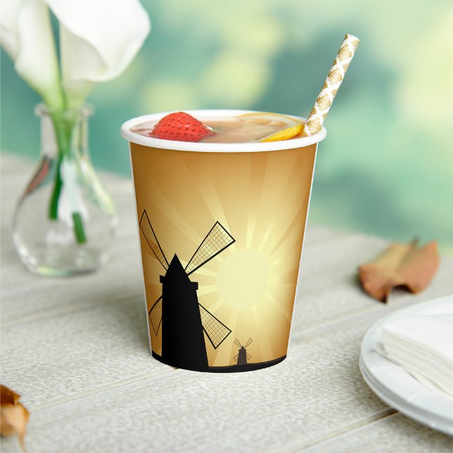Gobelets En Papier Windmills Sunrise (Créateur téléchargé)