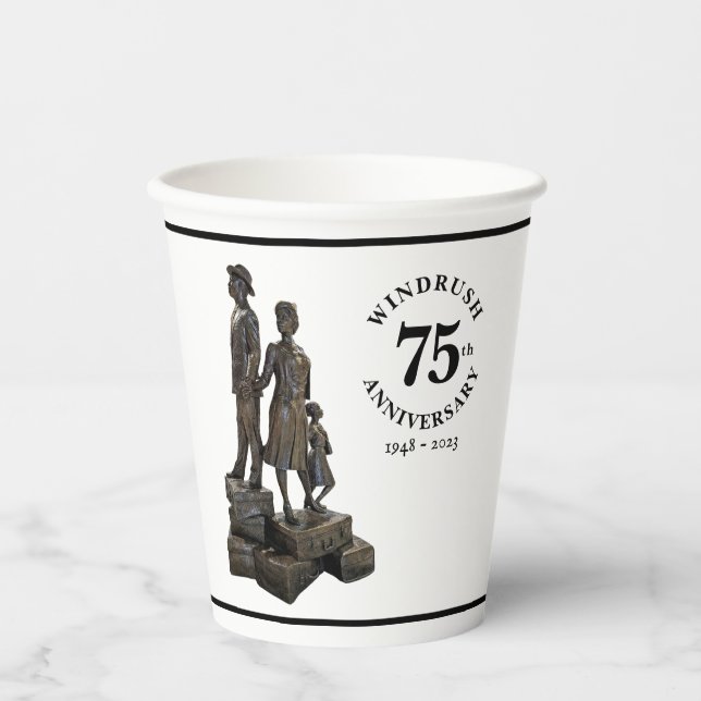 Gobelets En Papier Windrush 75e Anniversaire Statue (Recto)