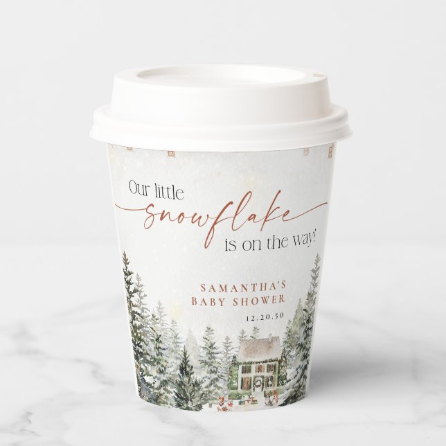 Gobelets En Papier Winter Christmas Baby Shower Paper cup (Recto)