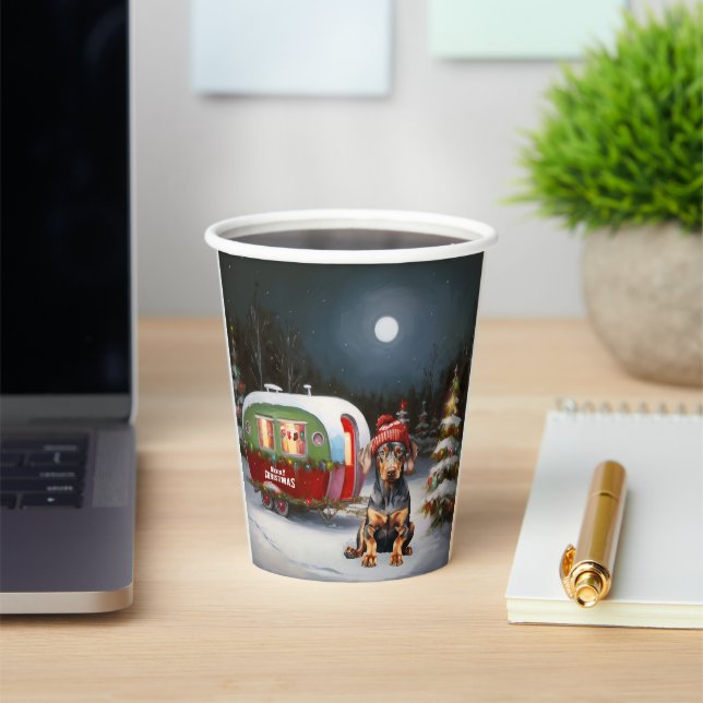 Gobelets En Papier Winter Doberman Caravan Christmas Adventure (Insitu)