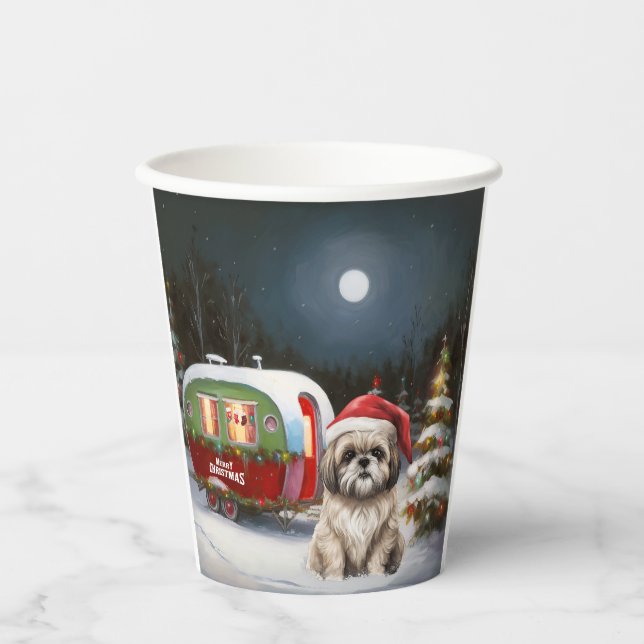 Gobelets En Papier Winter Havanese Caravan Christmas Adventure (Recto)