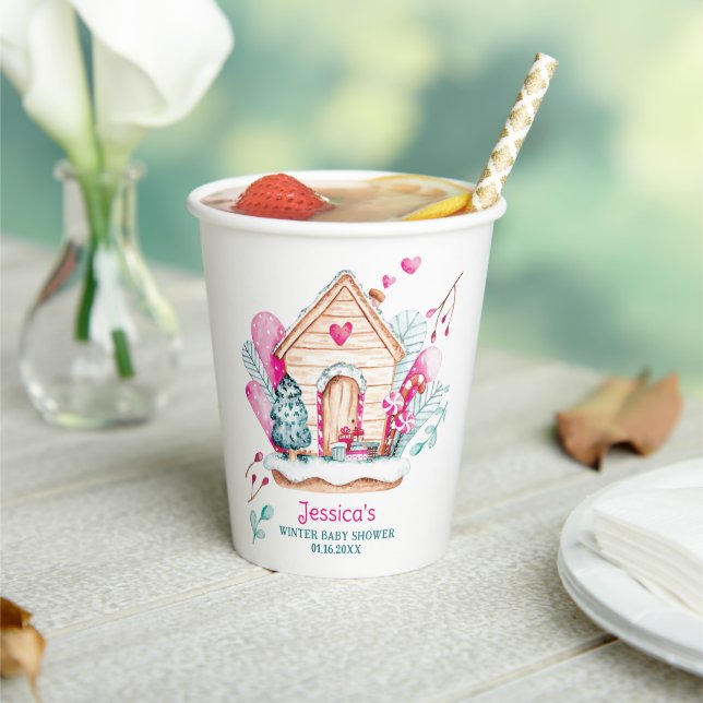 Gobelets En Papier Winter Wonderland Baby Shower (Insitu)