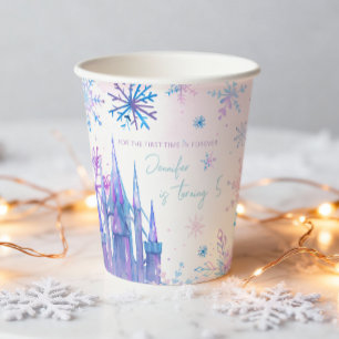 Gobelets En Papier Wonderland Snowflakes Girl Neige Anniversaire