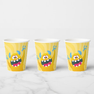Gobelets En Papier Yellow Monster Birthday Party Paper Cup for Kids