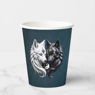 Gobelets En Papier Yin Yang Wolves.