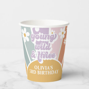 Gobelets En Papier Young Wild Three Retro Sunshine Rainbow Tasses en