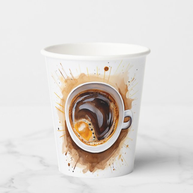 Gobelets En Papier Yummy café java versez sur beans tasse de café joe (Recto)