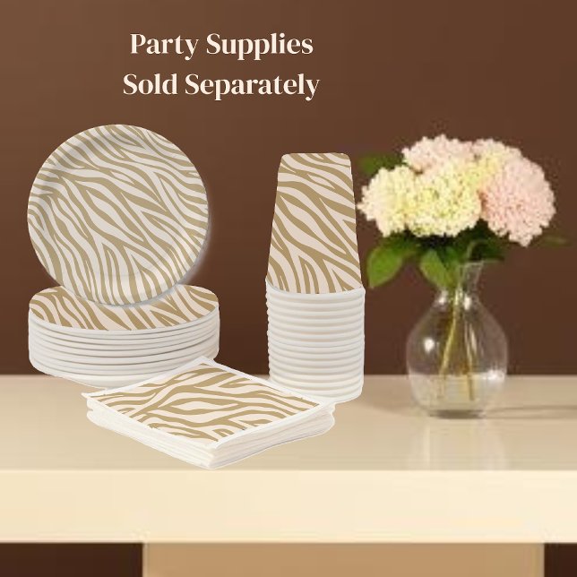 Gobelets En Papier Zèbre Beige neutre (Zebra Print-Neutral Beige Paper Cups)