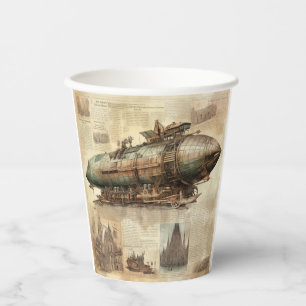 Gobelets En Papier Zeppelin Steampunk vintage (5)