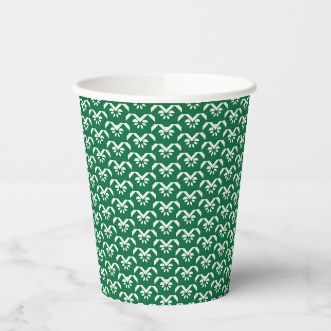 Gobelets En Papier Zigzag fleuri vert (Gauche)