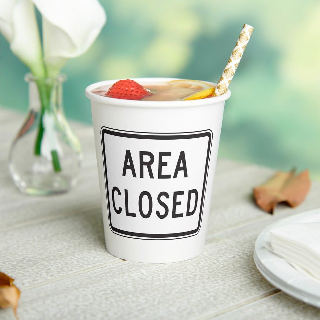 Gobelets En Papier Zone fermée Signal Avertissement Zone restreinte (Créateur téléchargé)