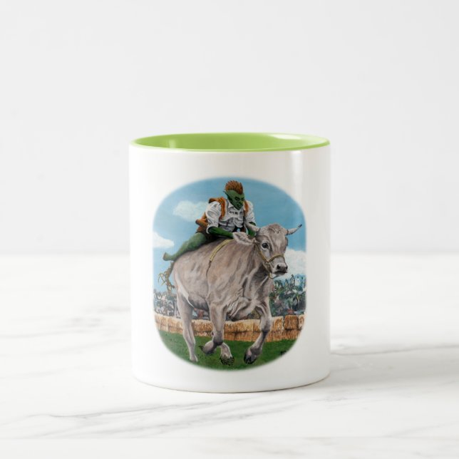 Goblin Rider Ox Racing Imaginaire Art Coffee Mug (Centre)