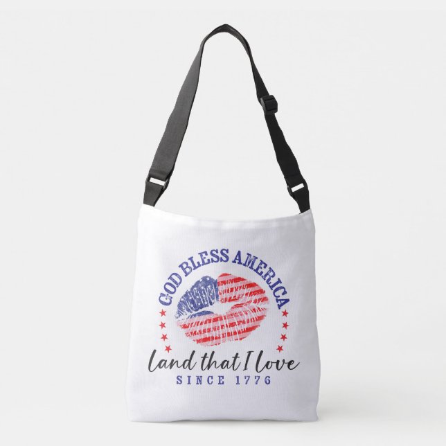 God Bless America - Crossbody Tote Bag (Devant)
