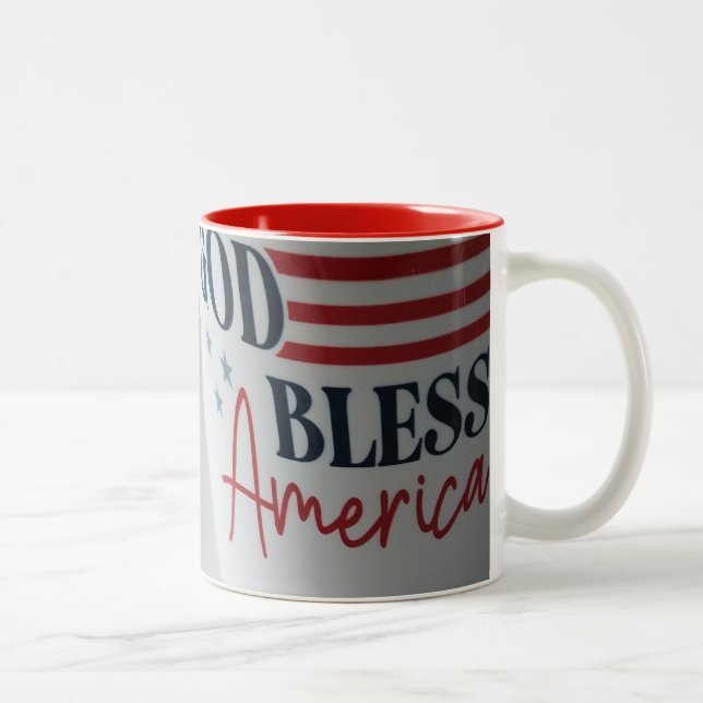 God Bless America patriotic mug (Droit)