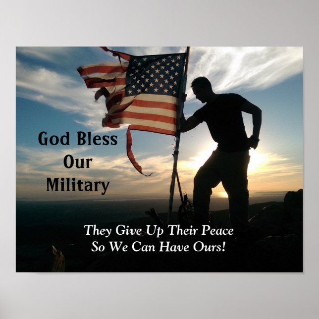 God Bless Our Military Poster (Devant)