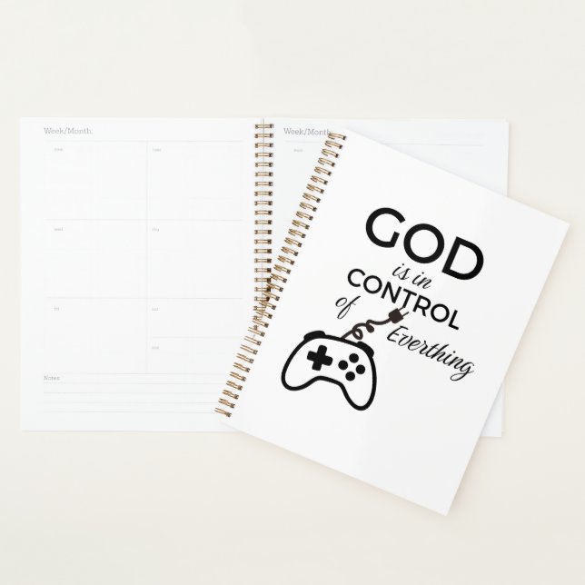  God Is In Control Christian Spiral Notebook - Fai (Devant avec enveloppe)
