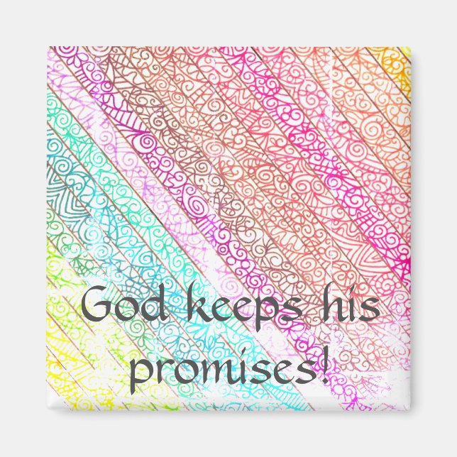 "God Keeps His Promises!" Rainbow Magnet (Devant)
